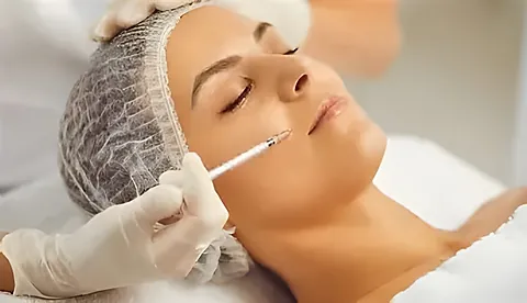Aplicación de bioestimulador en el rostro